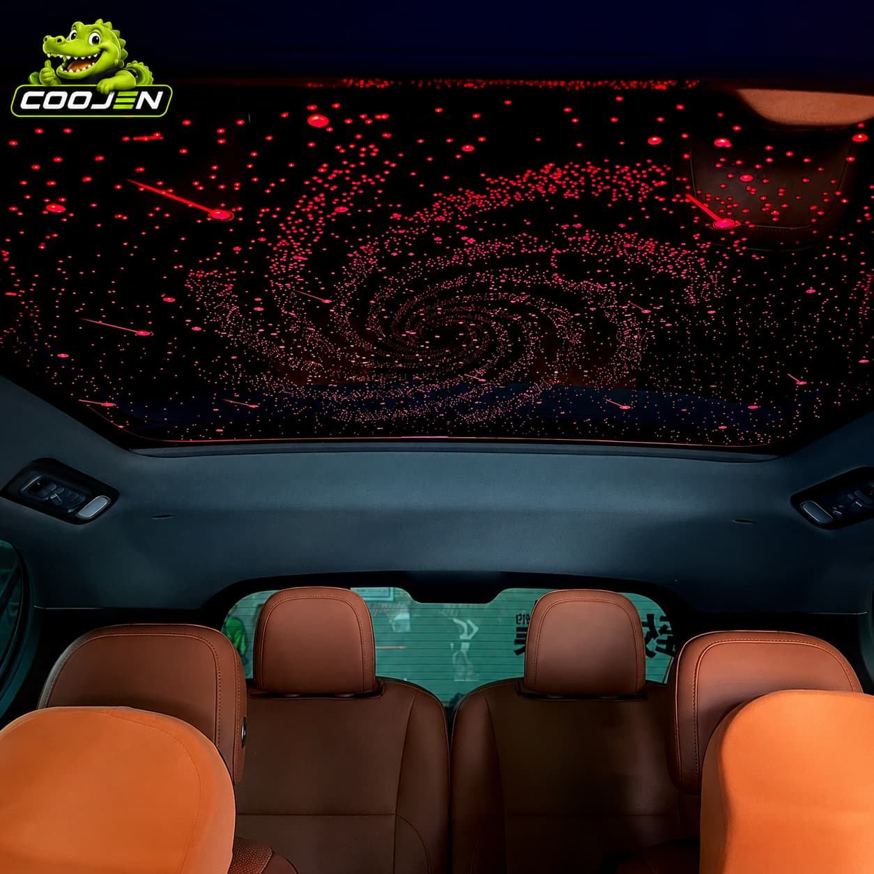 Car starlight film for sunroof with RGB galaxy lighting