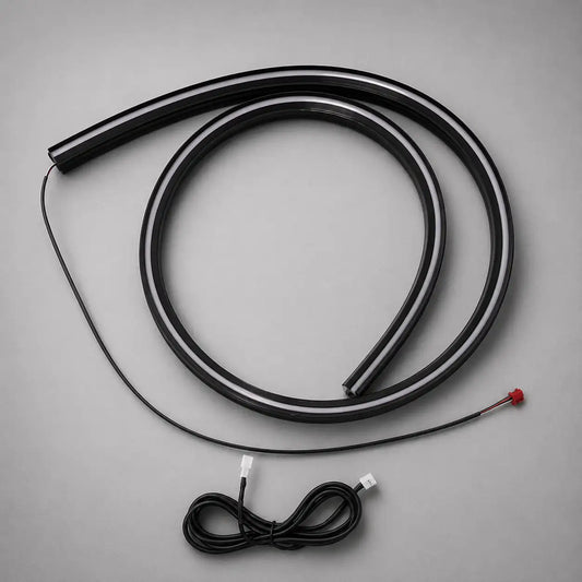 Universal RGBIC dash ambient light strip for car dashboard, flexible OEM-style interior LED lighting with plug-and-play wiring.