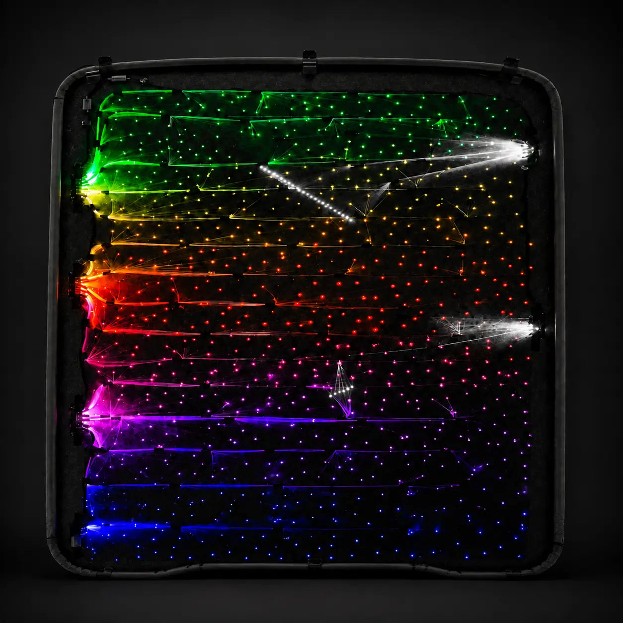 RGBIC star headliner kit with color changing fiber optic lights for automotive interior roof lighting